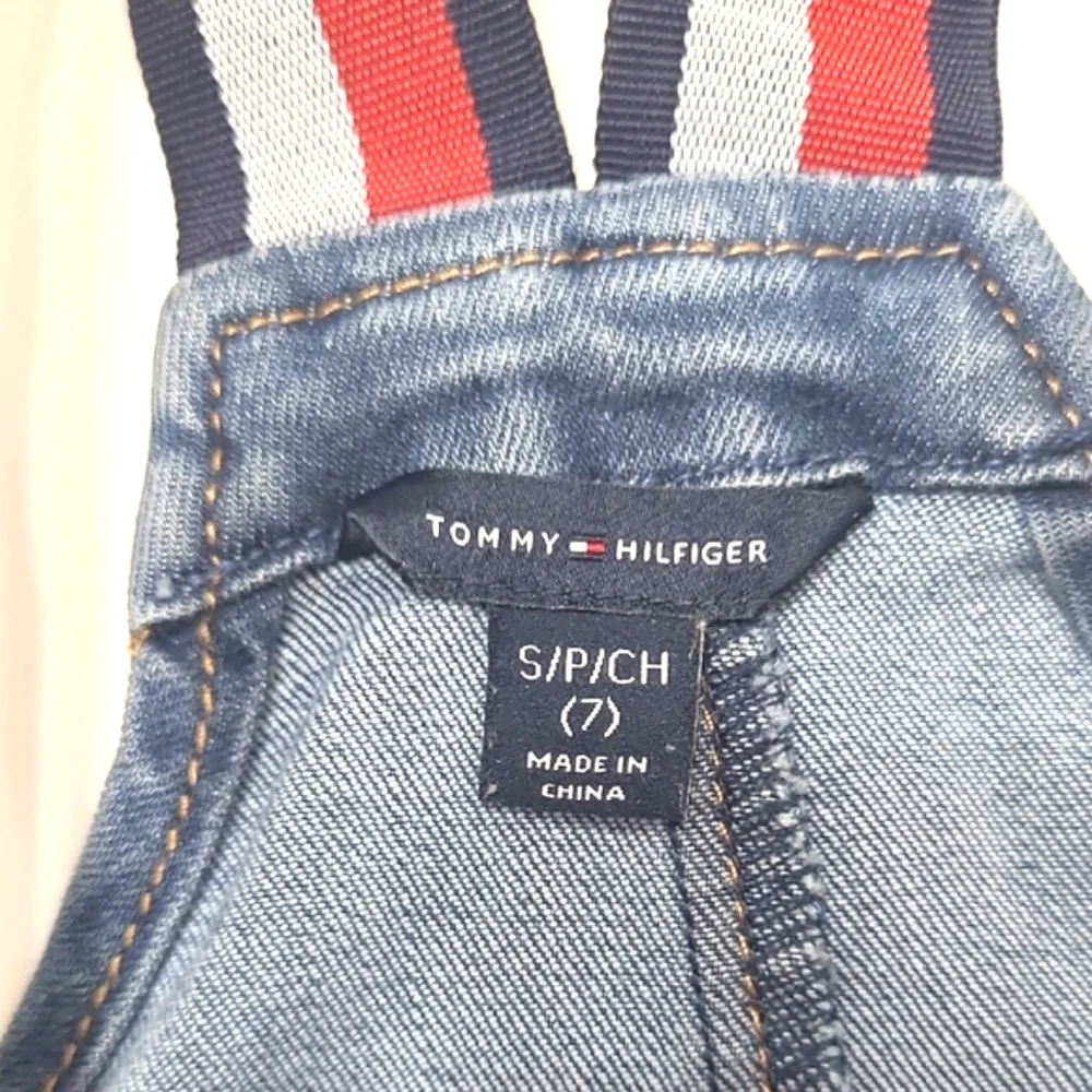 Tommy Hilfiger Denim Jean Bib Overalls Dress Jumper Suspenders Skirt Romper Sm.